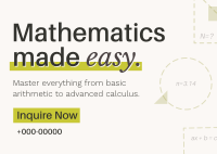  Mathematics Private Tutor Postcard Preview