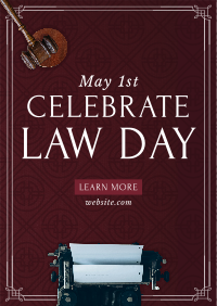 Typewriter Mallet Legal Poster Design