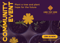 Trees Planting Volunteer Postcard Design