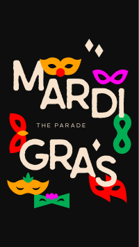 Mardi Gras Parade Mask YouTube Short Design