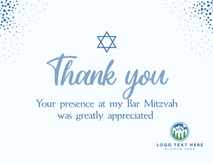Starry Bar Mitzvah Thank You Card Image Preview