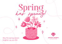 Spring Flower Pot Postcard Image Preview