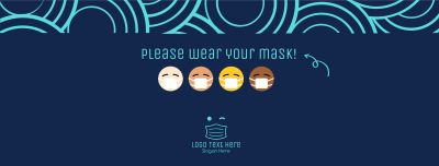 Wearing Mask Emoji Facebook cover Image Preview