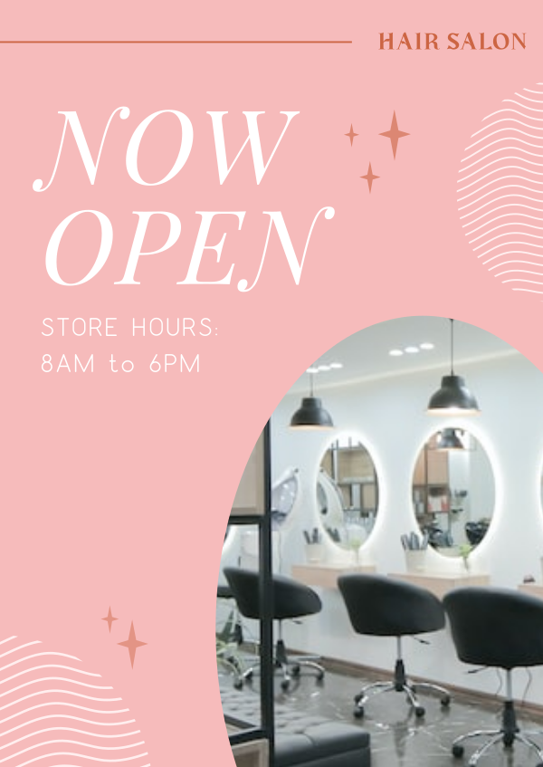 Hair Salon is Open Poster Design Image Preview