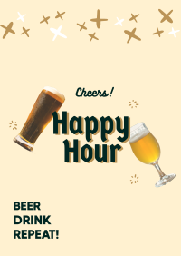 Cheers Happy Hour Poster Design