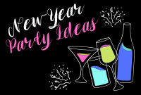 Cheers to New Year! Pinterest Cover Design
