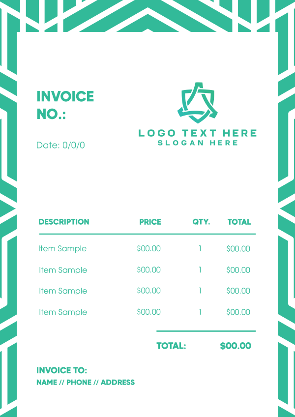 Solid Mosaic Invoice Design Image Preview