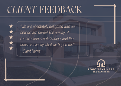 Client Testimonial Construction Postcard Image Preview