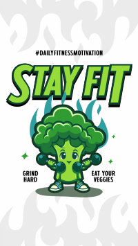 Cute Fitness Broccoli Facebook Story Design