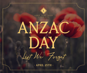 Poppy Flower Anzac Day Facebook post Image Preview