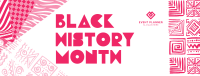 Patterned Black History Facebook Cover Design