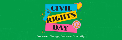 Bold Civil Rights Day Stickers Twitter header (cover) Image Preview