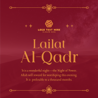 Peaceful Lailat Al-Qadr Linkedin Post Image Preview