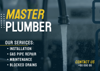 Master Plumber Postcard Image Preview