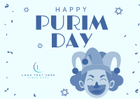 Purim Carnival Jester Postcard Design
