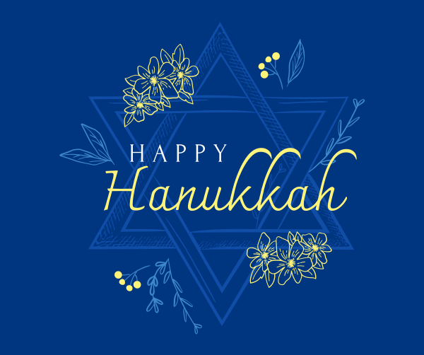 Hanukkah Star Greeting Facebook Post Design Image Preview