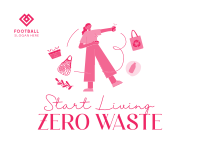 Living Zero Waste Postcard Design