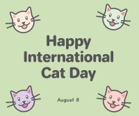 Colorful International Cat Day Facebook post Image Preview