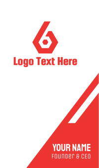 Red Hexa Six Business Card Design