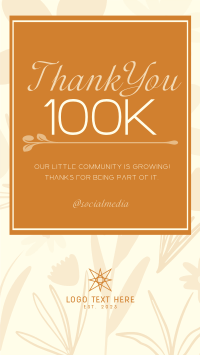 Floral Thank You Followers TikTok Video Design