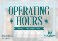 Minimalist Operating Hours Postcard Design