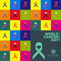 Multicolor Cancer Day Linkedin Post Image Preview