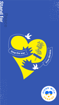 Ukraine Heart Facebook Story Design