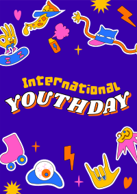 Youth Day Stickers Poster Design