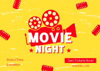 Movie Night Tickets Postcard Image Preview