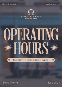 Minimalist Operating Hours Poster Preview