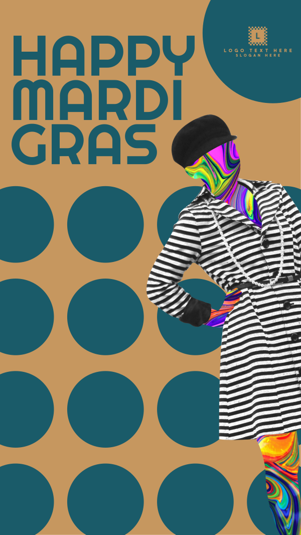 Mardi Gras Circles Instagram Story Design Image Preview