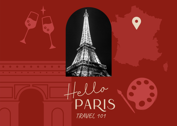 Paris Holiday Travel  Postcard Design Image Preview