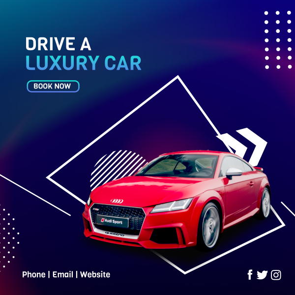 Luxury Car Rental Instagram Post Design Image Preview