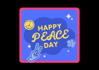 Peace Day Text Badge Postcard Design