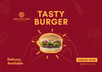 Burger Home Delivery Postcard Design