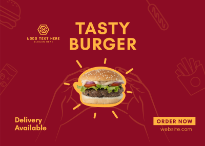 Burger Home Delivery Postcard Image Preview