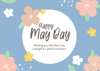 Happy May Day Flowers Postcard Image Preview