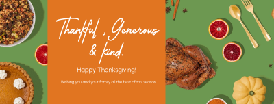 Thanksgiving Diner Facebook cover Image Preview