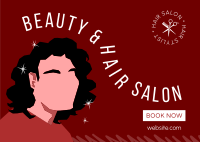 Hair Salon Minimalist Postcard Image Preview
