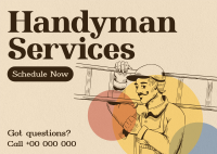 Rustic Handyman Service Postcard Image Preview