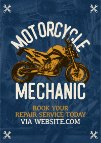 Retro Motorcycle Mechanic Flyer Preview