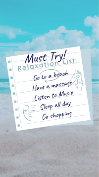 Beach Relaxation List Facebook Story Design