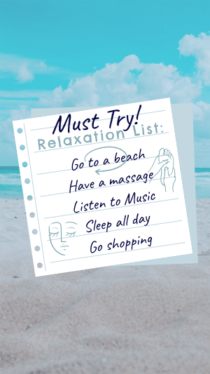 Beach Relaxation List Facebook story Image Preview