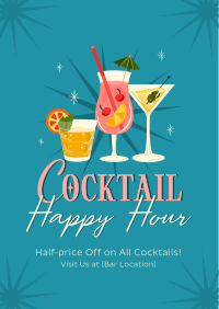 Cute Cocktail Sale Poster Design