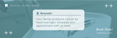 Dental Appointment Reminder Twitter header (cover) Image Preview