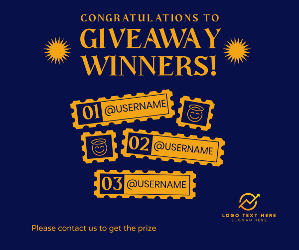 Giveaway Winners Stamp Facebook Post Design Image Preview