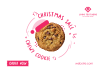 Chewy Cookie for Christmas Postcard Design