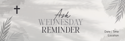 Ash Wednesday Reminder Twitter header (cover) Image Preview