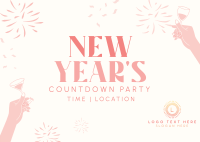 New Year Toast Countdown Postcard Image Preview