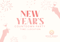 New Year Toast Countdown Postcard Image Preview